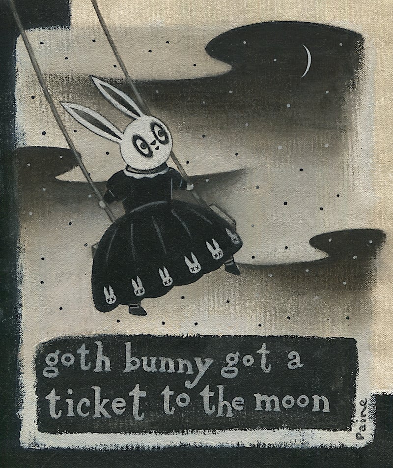 Image of Goth Bunny Got A Ticket To The Moon