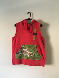 Image of RIPEN SLOWLY red hoodie vest