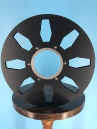 Image 1 of Burlington Recording 1/4" x 10. 5" BLACK Precision NAB Metal Reel in Black Box - 8 Spike Windows