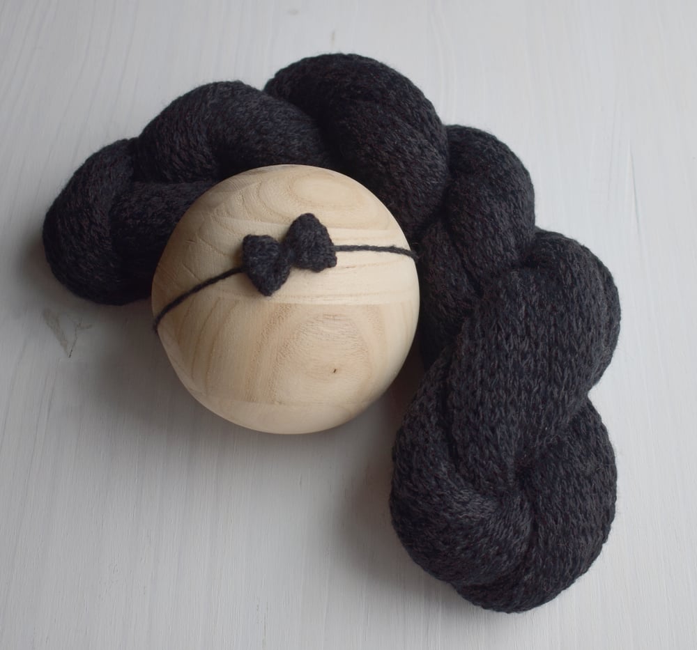 Image of Black Knit Bow & XL Wrap Set