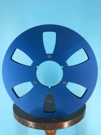 Image 1 of Burlington Recording 1/4" x 10.5" BLUE Extra Heavy Duty NAB Metal Reel in Blue Box - 6 Windows