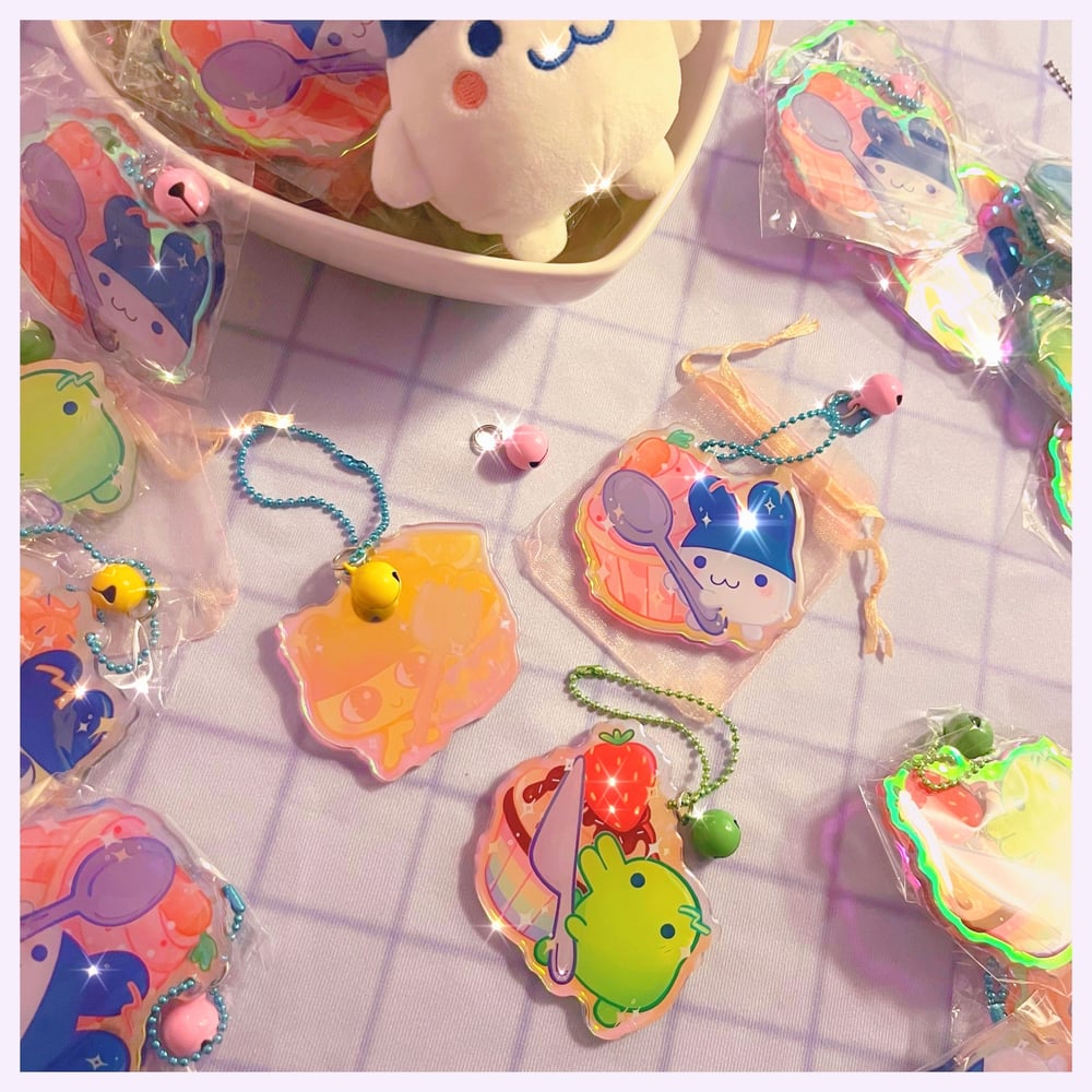 Image of Tamagotchi 2.5" Rainbow Keychain