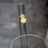 Image 2 of Baby Duck Glass Straw & Stir Stick