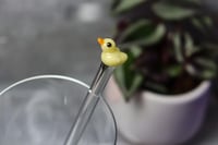 Image 3 of Baby Duck Glass Straw & Stir Stick