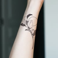 Image 1 of Leaf Branch Tattoo