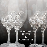 Image 3 of Gold and Pearl Champagne Flutes
