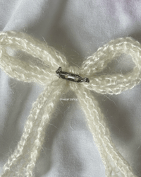 Image 2 of jumbo knit bow pins (neutrals set)