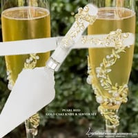 Image 4 of Gold and Pearl Champagne Flutes