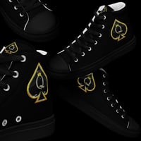 Blinged Queen of Spades Women’s high top canvas shoes