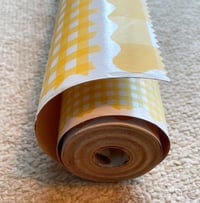 Image 2 of Big Roll of Vintage Mod Yellow Gingham Washable Wallpaper