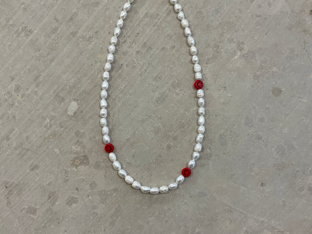 Red Smiley necklace 