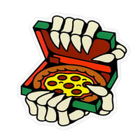 Skeleton Pizza Vinyl Sticker