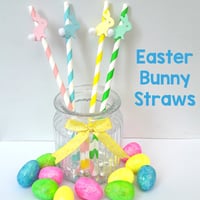 Image 2 of Easter Bunny Straws, Easter Table Decor, Bunny Cupcake/Food Picks 🐇