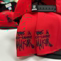 Image 2 of New Era 9Fifty A-Frame  Red- Black with pin