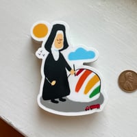 Image 1 of Sister Corita Painting the Rainbow Swash Sticker