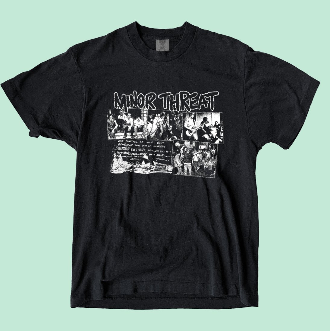 Image of Minor Threat - "Bottled Violence" T-Shirt + enamel Pin