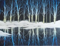 Image 2 of Reflection of Birches - 20" x 16" Oil Painting