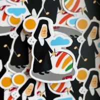 Image 2 of Sister Corita Painting the Rainbow Swash Sticker