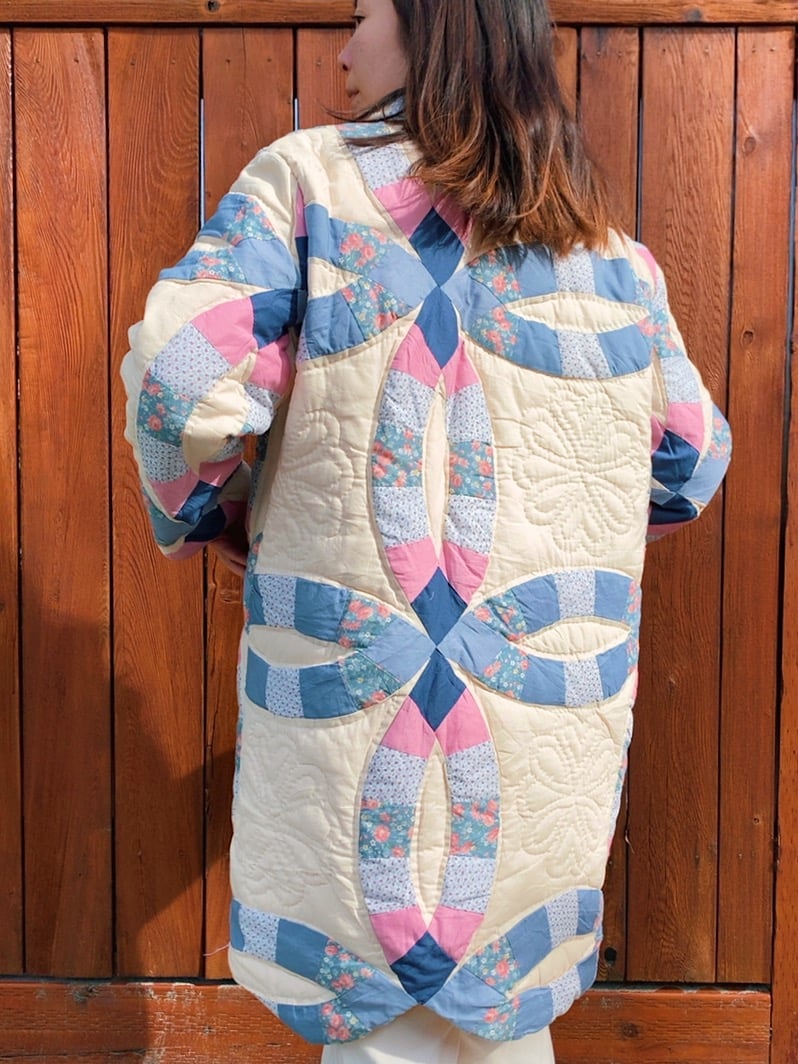 Image of Quilt Collared Coat — Double Wedding Ring