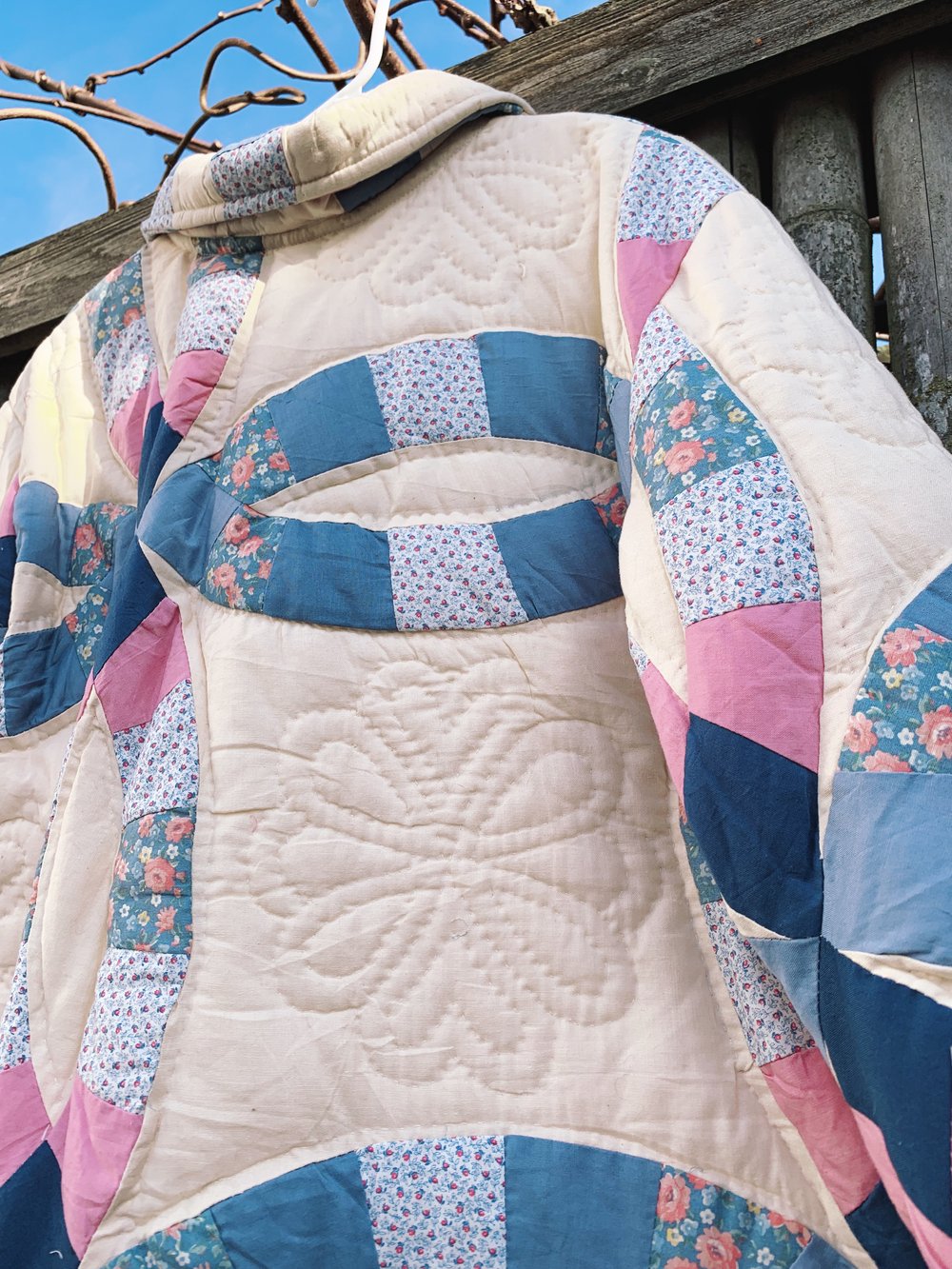 Image of Quilt Collared Coat — Double Wedding Ring