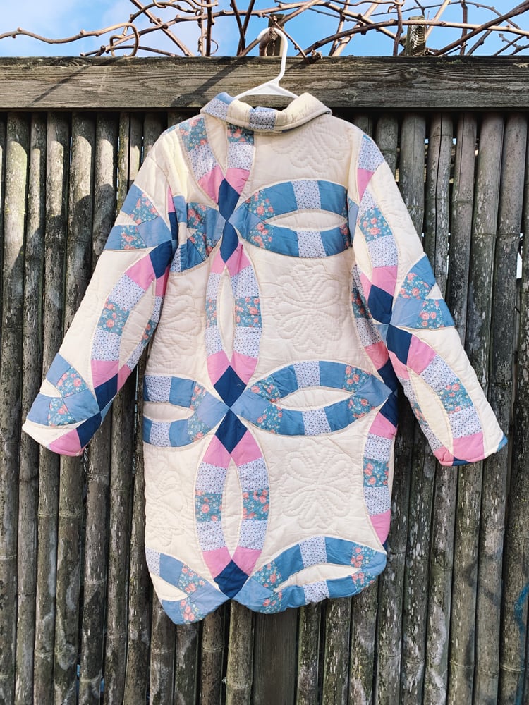 Image of Quilt Collared Coat — Double Wedding Ring