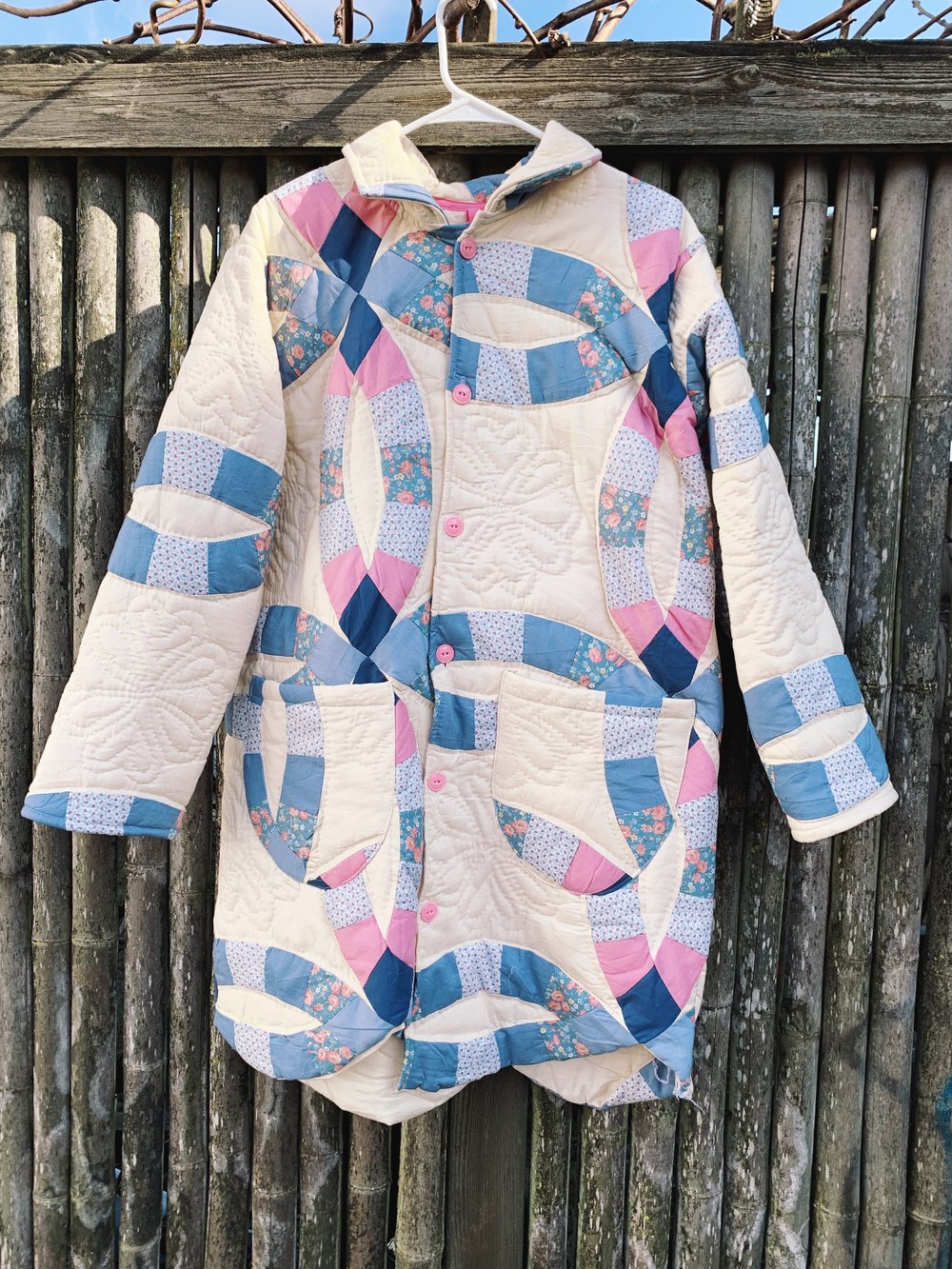 Image of Quilt Collared Coat — Double Wedding Ring