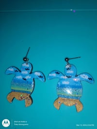Image 1 of handpainted wood turtles 