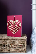 Cascading Heart Greetings Card with Hanging Keepsake 