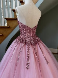 Image 4 of 1980s Pink Sequin Ballgown