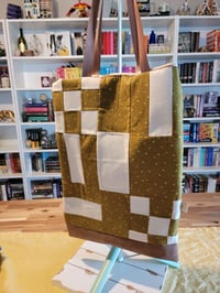 Image 1 of Checkerboard patchwork tote bag