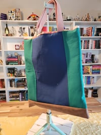 Image 1 of Color Pop patchwork tote bag
