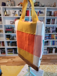 Image 1 of Color Block patchwork tote bag 
