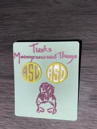 Image 2 of monogram earrings