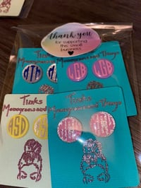 Image 3 of monogram earrings