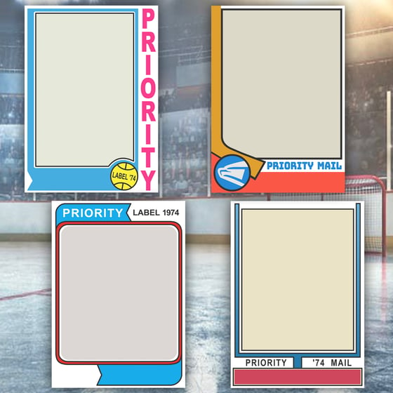 Image of '74 Priority Sport Card - Sticker Blanks