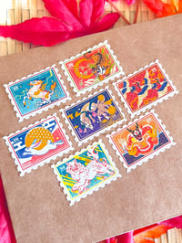 Image of Gold Foil Chinese Mythical Creature Stamp Washi