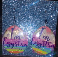 I'm eggstra earrings