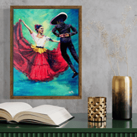 Image 1 of Danzantes Folklóricos Mexicanos - the couple | Original Painting on Canvas
