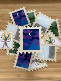 Image 4 of Stamp Stickers - Coquette Tulip, Tropical Plants, Flower Field, Dreamland - Glossy & Waterproof