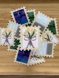 Image 5 of Stamp Stickers - Coquette Tulip, Tropical Plants, Flower Field, Dreamland - Glossy & Waterproof
