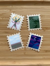Image 1 of Stamp Stickers - Coquette Tulip, Tropical Plants, Flower Field, Dreamland - Glossy & Waterproof