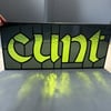 Stained Glass CUNT - acid green & dark grey