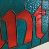 Stained Glass CUNT - teal & red