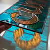 Stained Glass CUNT - teal & amber