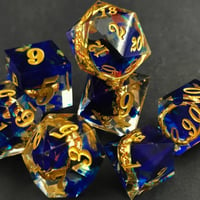 Image 3 of Transparent Sharp Edge Polyhedral Lord Of The Ring Dice Set