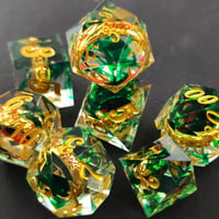 Image 2 of Transparent Sharp Edge Polyhedral Lord Of The Ring Dice Set