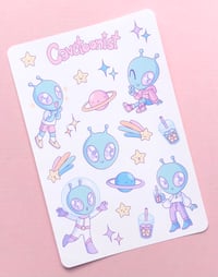 Image 2 of Cutie Star Alien Matte Sticker Sheet