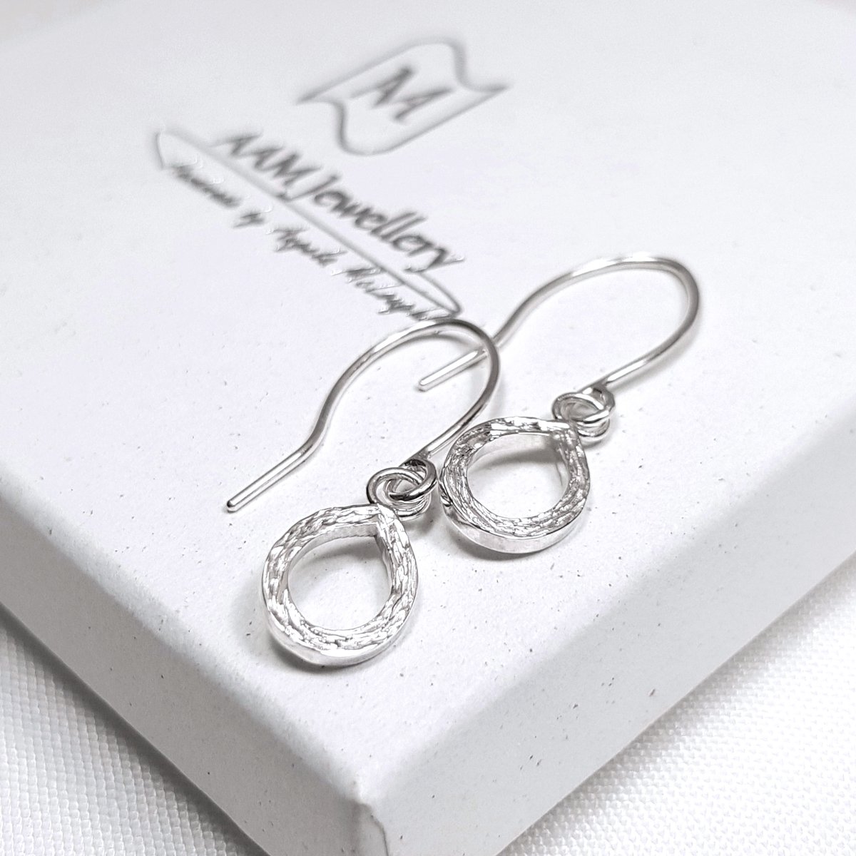 Image of Handmade Sterling Silver Teardrop Earrings, Silver Drop Earrings