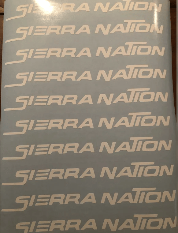 Image of Sierra Nation white decal