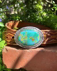 Image 4 of WL&A Handmade Sterling Silver Gem Grade Royston Belt Buckle - 3 x 2.5" - 150 Grams